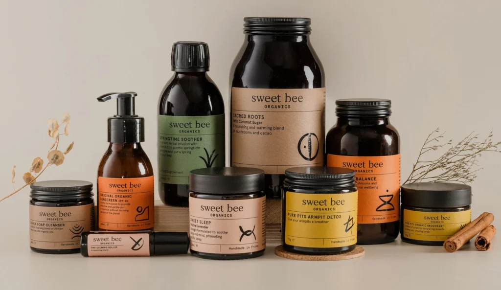 ホリーキングのブランド Sweet Bee Organicの化粧品の写真