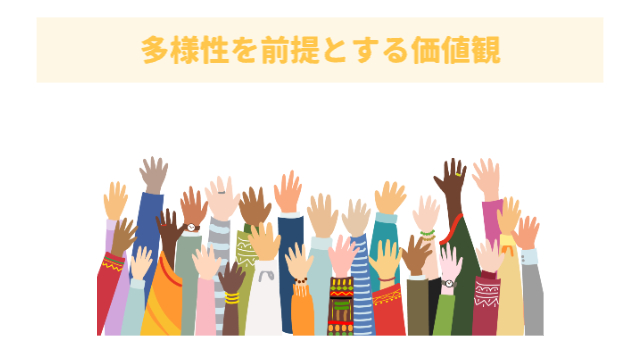 いろんな手がたくさんあがっている様子「多様性を前提とする価値観」